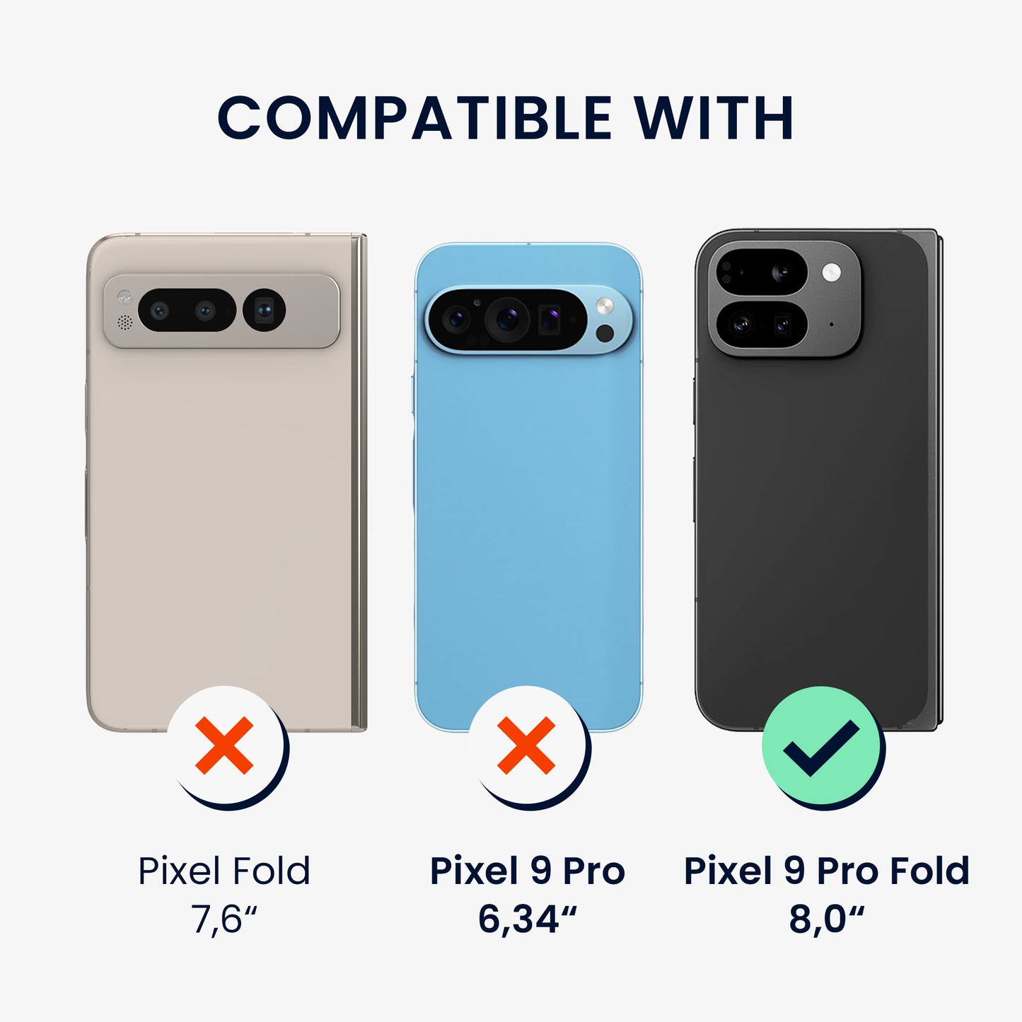 kwmobile Screen Protector for Inside and Outside Compatible with Google Pixel 9 Pro Fold