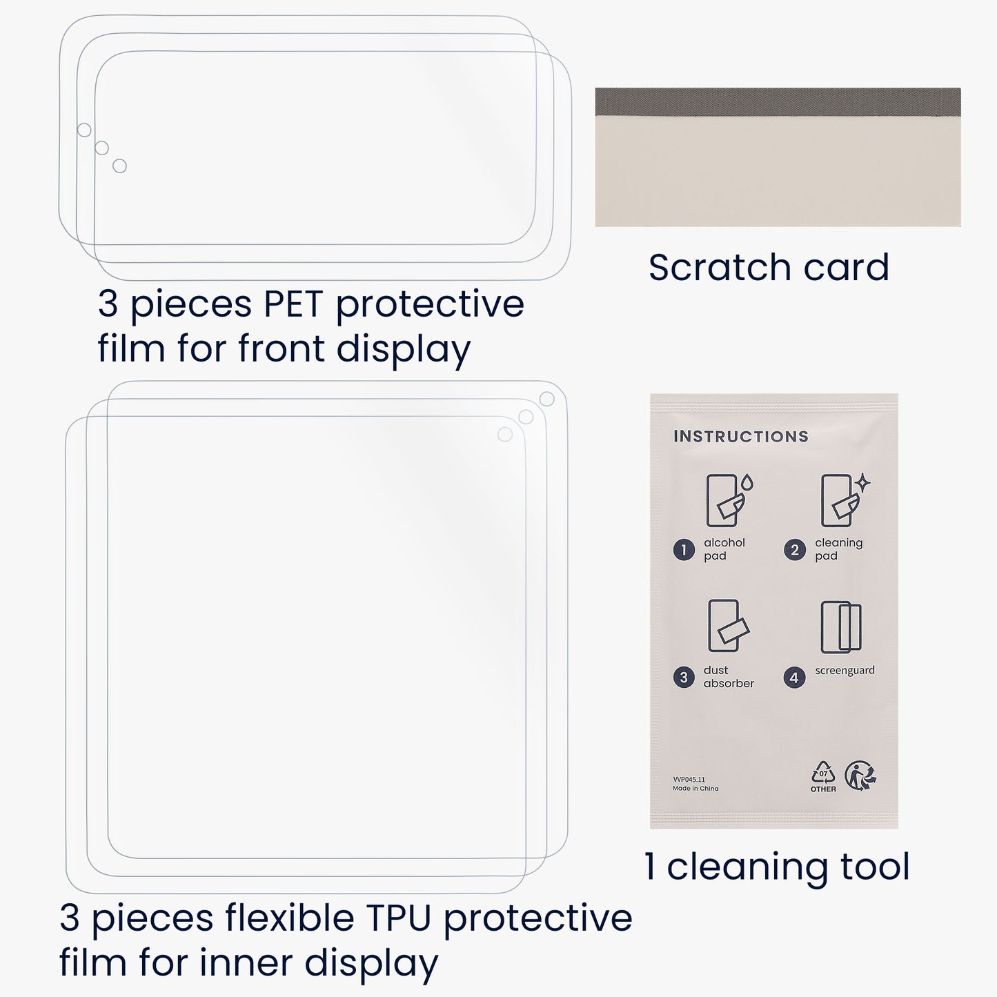 kwmobile Screen Protector for Inside and Outside Compatible with Google Pixel 9 Pro Fold