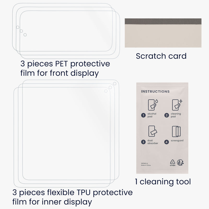 kwmobile Screen Protector for Inside and Outside Compatible with Google Pixel 9 Pro Fold