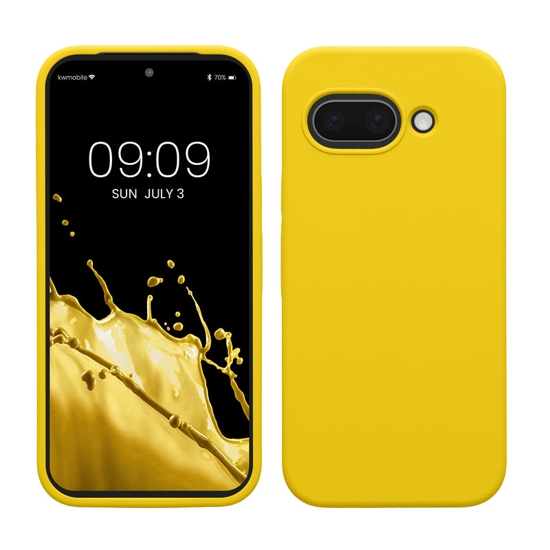 kwmobile Handyhülle für Google Pixel 9a Hülle, für Pixel 9a Case - Hülle Silikon - kabelloses Laden - Strahlend Gelb Strahlend Gelb  