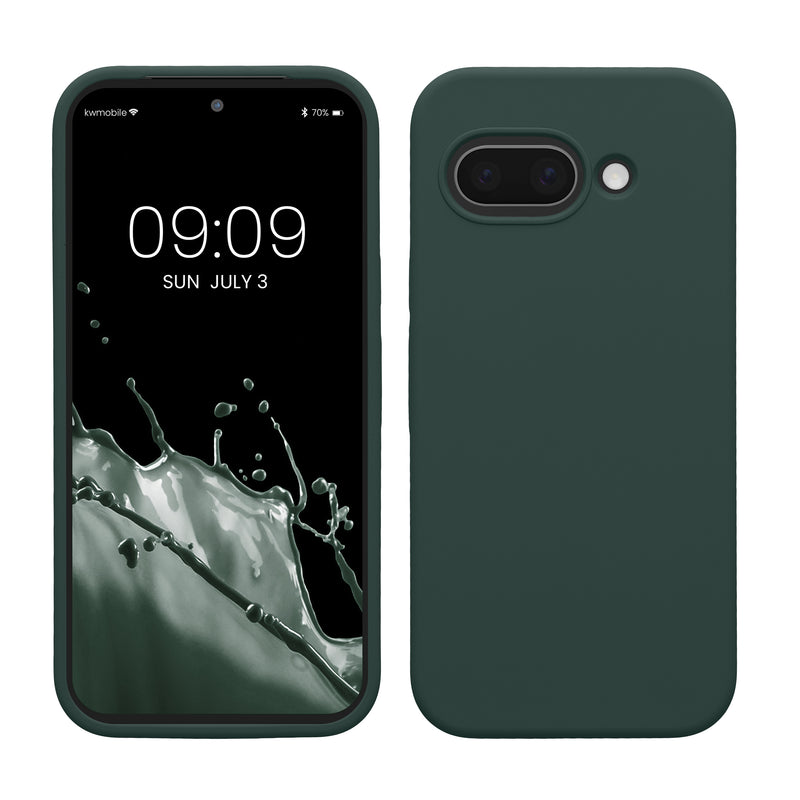 kwmobile Handyhülle für Google Pixel 9a Hülle, für Pixel 9a Case - Hülle Silikon - kabelloses Laden - Blaugrün Blaugrün  