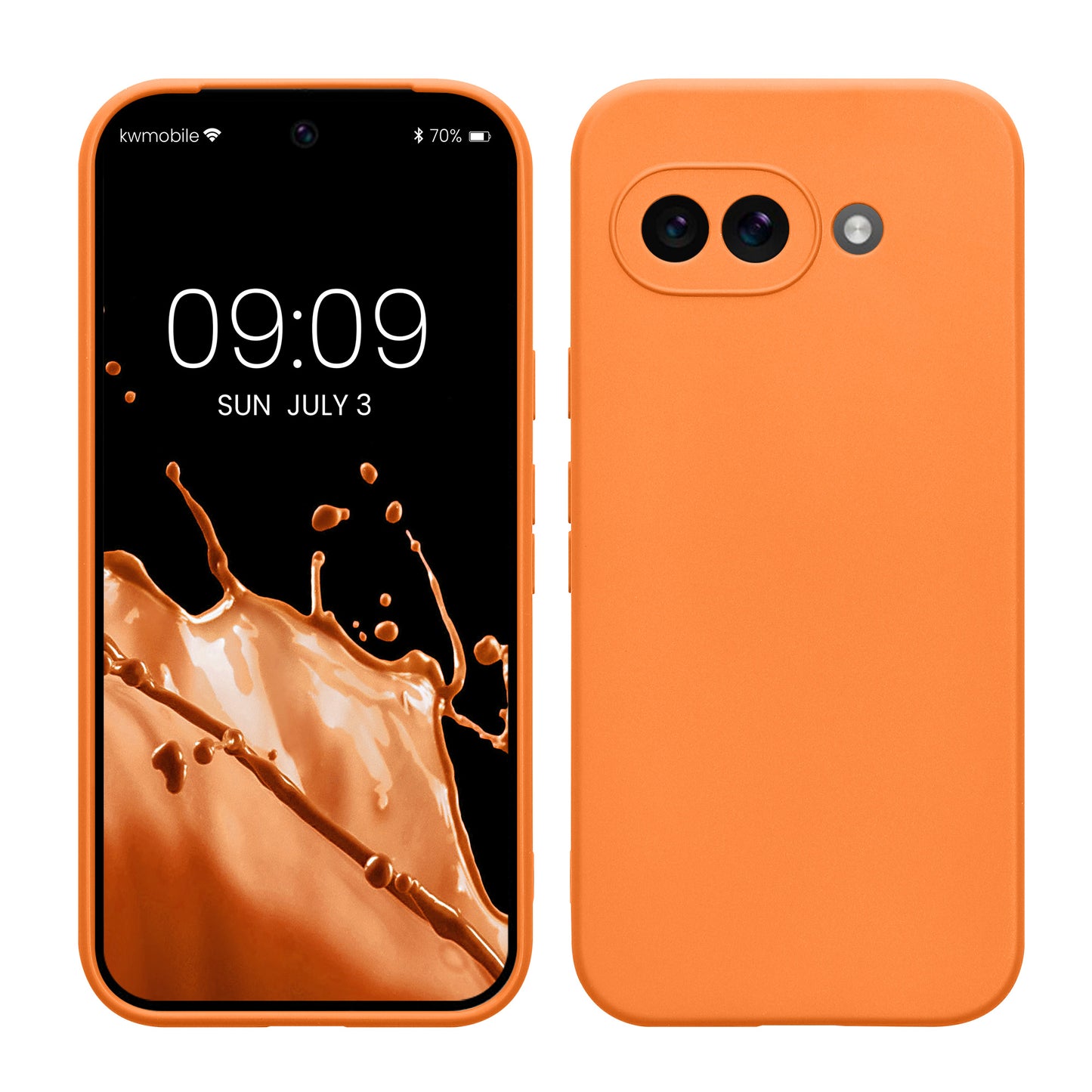 kwmobile Handyhülle kompatibel mit Google Pixel 9a Hülle - Handy Case aus weichem Silikon in Fruity Orange Fruity Orange  