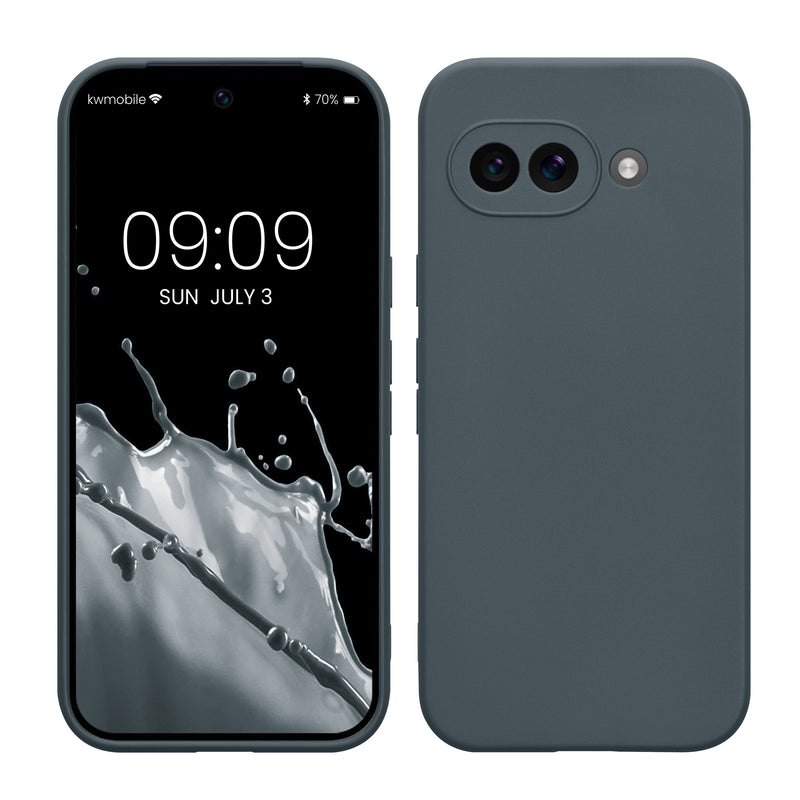 kwmobile Handyhülle kompatibel mit Google Pixel 9a Hülle - Handy Case aus weichem Silikon in Dunkler Schiefer Dunkler Schiefer  