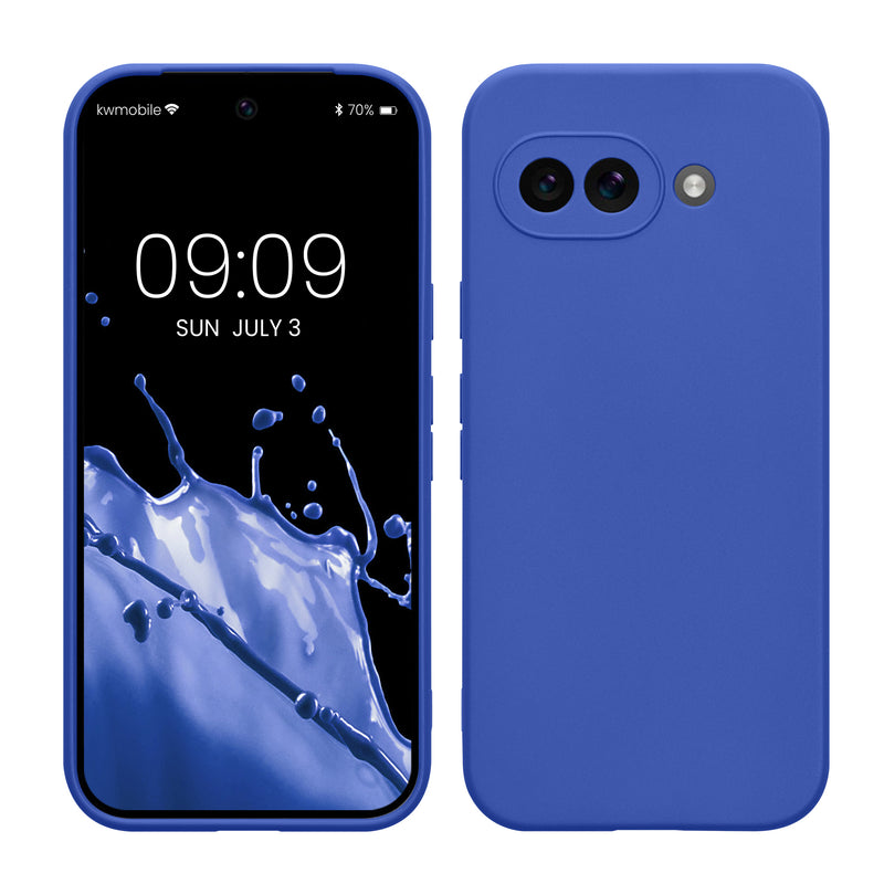 kwmobile Handyhülle kompatibel mit Google Pixel 9a Hülle - Handy Case aus weichem Silikon in Baltik Blau Baltik Blau  