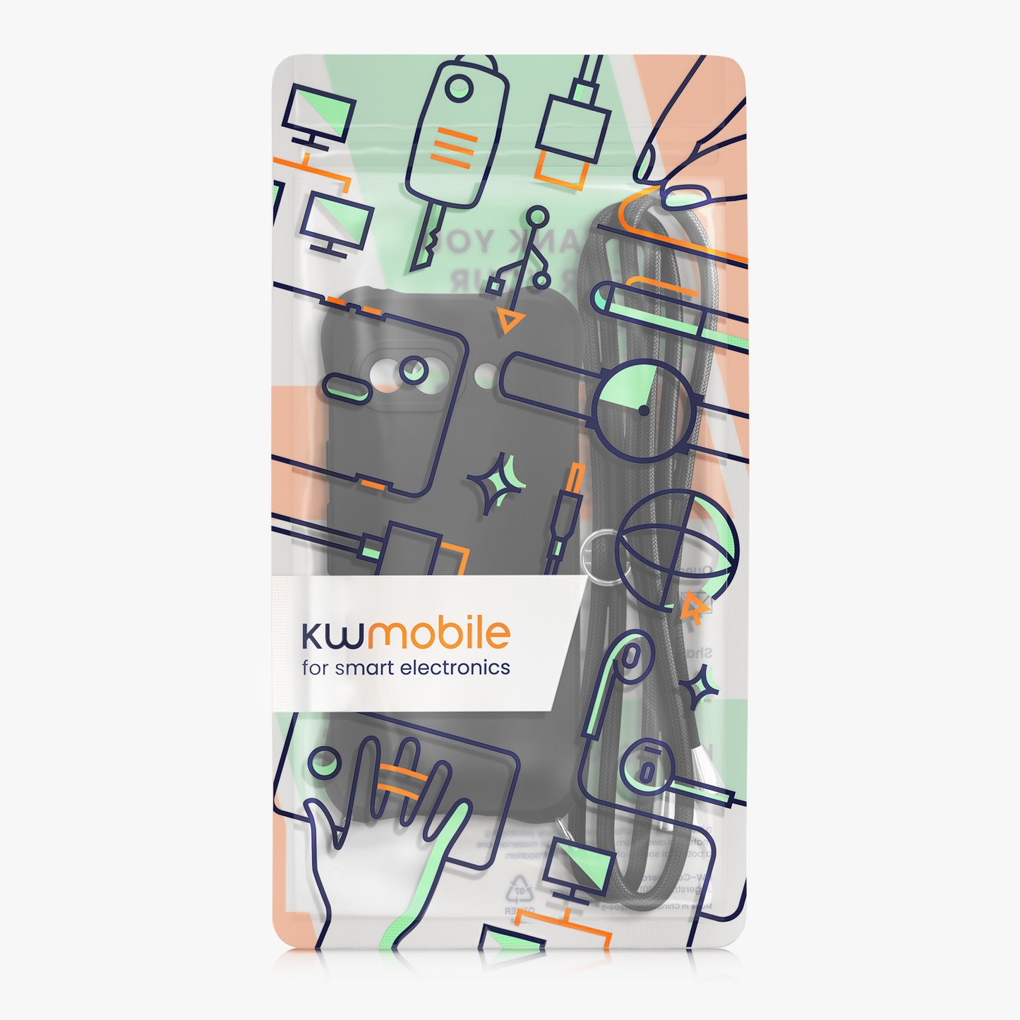kwmobile Necklace Case compatible with Google Pixel 9a - Cover with Lanyard - Silicone Protective Case