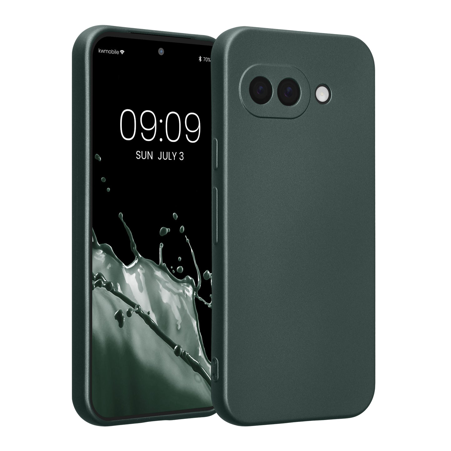 kwmobile Handyhülle kompatibel mit Google Pixel 9a Hülle - weiche Silikon Case metallisch schimmernd in Metallic Petrol Metallic Petrol  