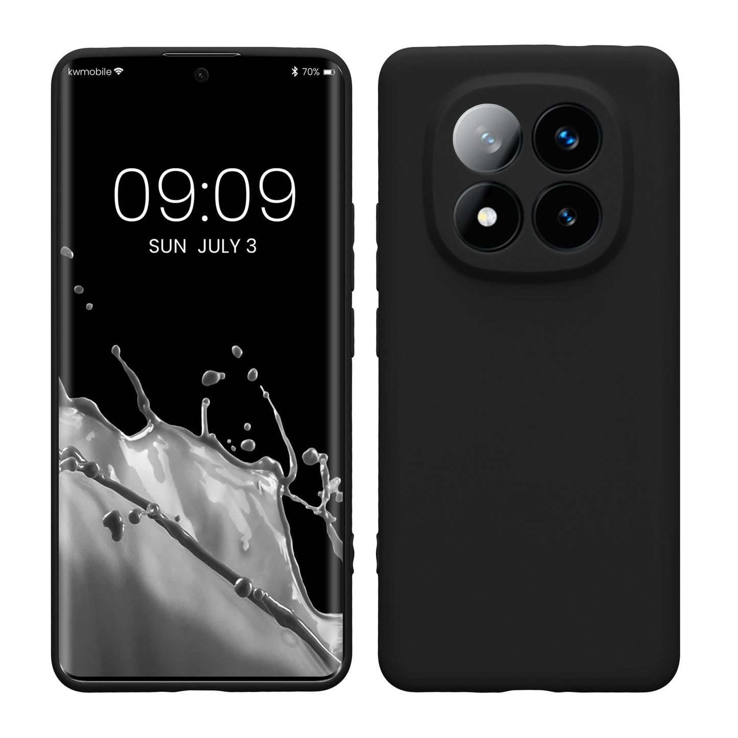 kwmobile Handyhülle kompatibel mit Xiaomi Redmi Note 14 Pro+ 5G / Redmi Note 14 Pro Plus 5G Hülle - Handy Case aus weichem Silikon in Schwarz matt Schwarz matt  