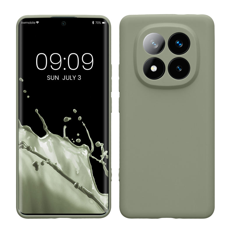kwmobile Handyhülle kompatibel mit Xiaomi Redmi Note 14 Pro+ 5G / Redmi Note 14 Pro Plus 5G Hülle - Handy Case aus weichem Silikon in Graugrün Graugrün  