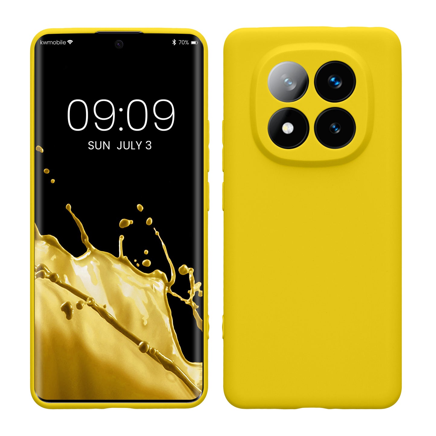kwmobile Handyhülle kompatibel mit Xiaomi Redmi Note 14 Pro+ 5G / Redmi Note 14 Pro Plus 5G Hülle - Handy Case aus weichem Silikon in Strahlend Gelb Strahlend Gelb  