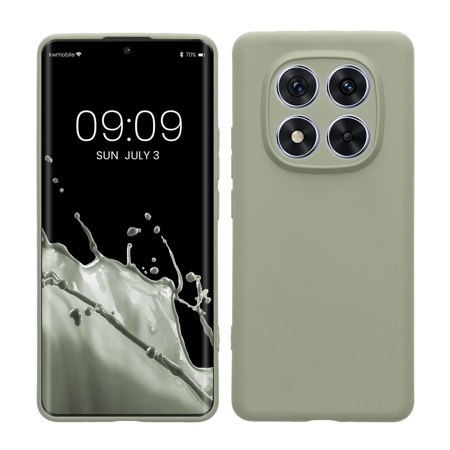 kwmobile Handyhülle kompatibel mit Xiaomi Redmi Note 14 Pro 5G / Poco X7 Hülle - Handy Case aus weichem Silikon in Graugrün Graugrün  