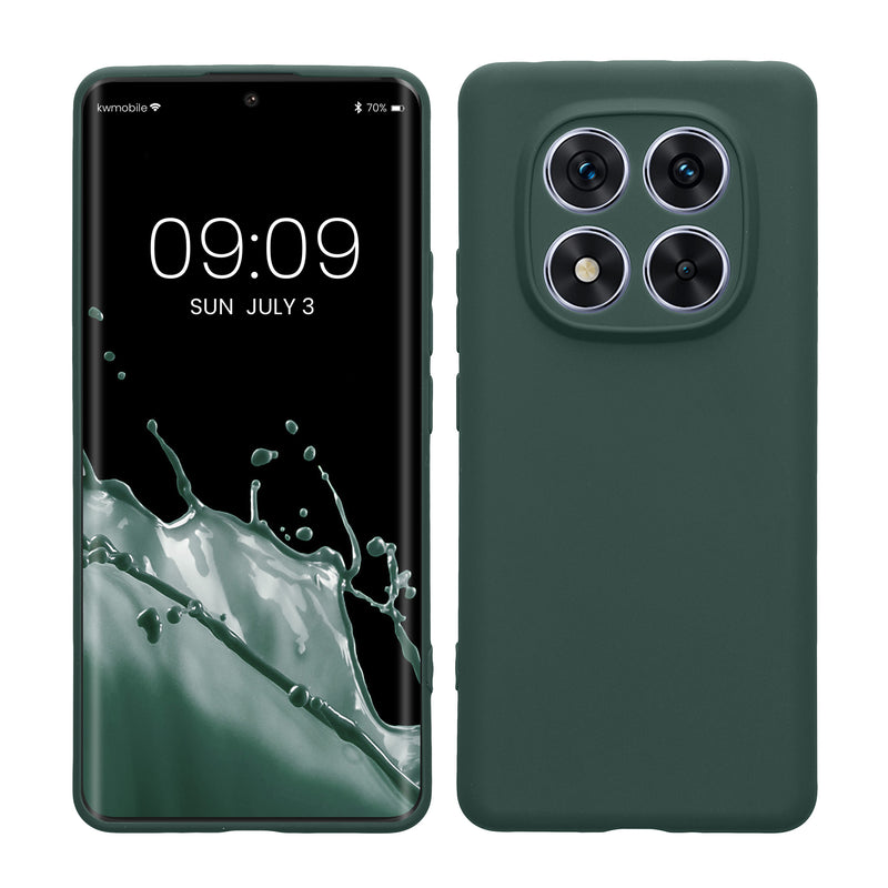 kwmobile Handyhülle kompatibel mit Xiaomi Redmi Note 14 Pro 5G / Poco X7 Hülle - Handy Case aus weichem Silikon in Moosgrün Moosgrün  