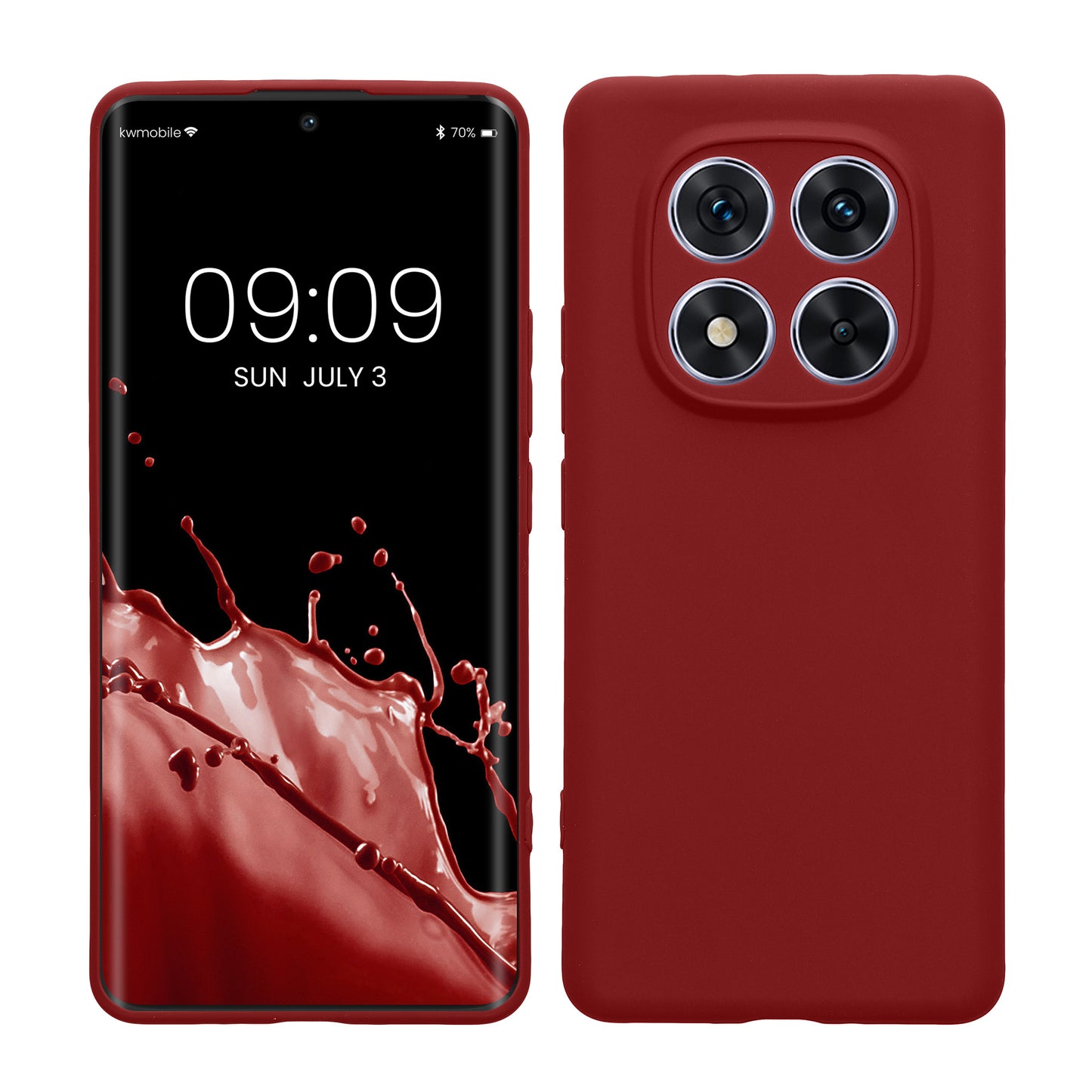 kwmobile Handyhülle kompatibel mit Xiaomi Redmi Note 14 Pro 5G / Poco X7 Hülle - Handy Case aus weichem Silikon in Rhabarber Rot Rhabarber Rot  