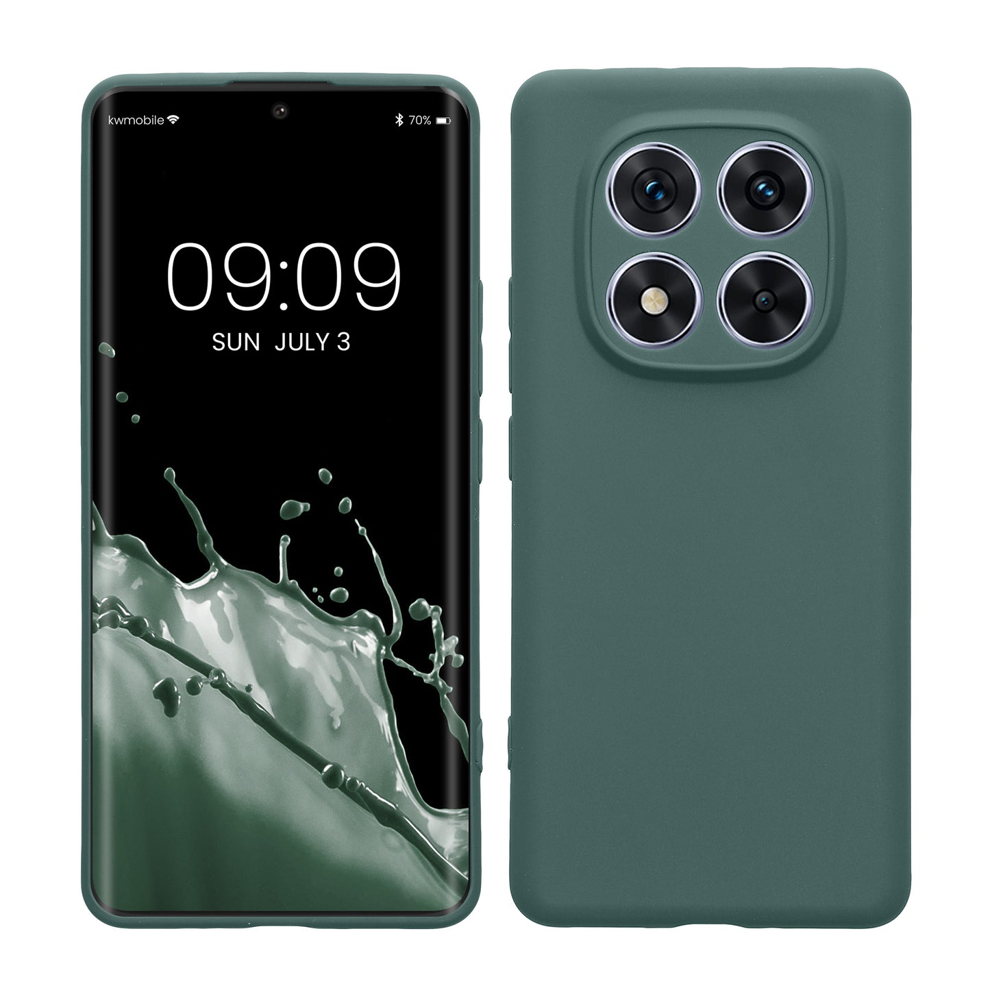 kwmobile Handyhülle kompatibel mit Xiaomi Redmi Note 14 Pro 5G / Poco X7 Hülle - Handy Case aus weichem Silikon in Blaugrün Blaugrün  