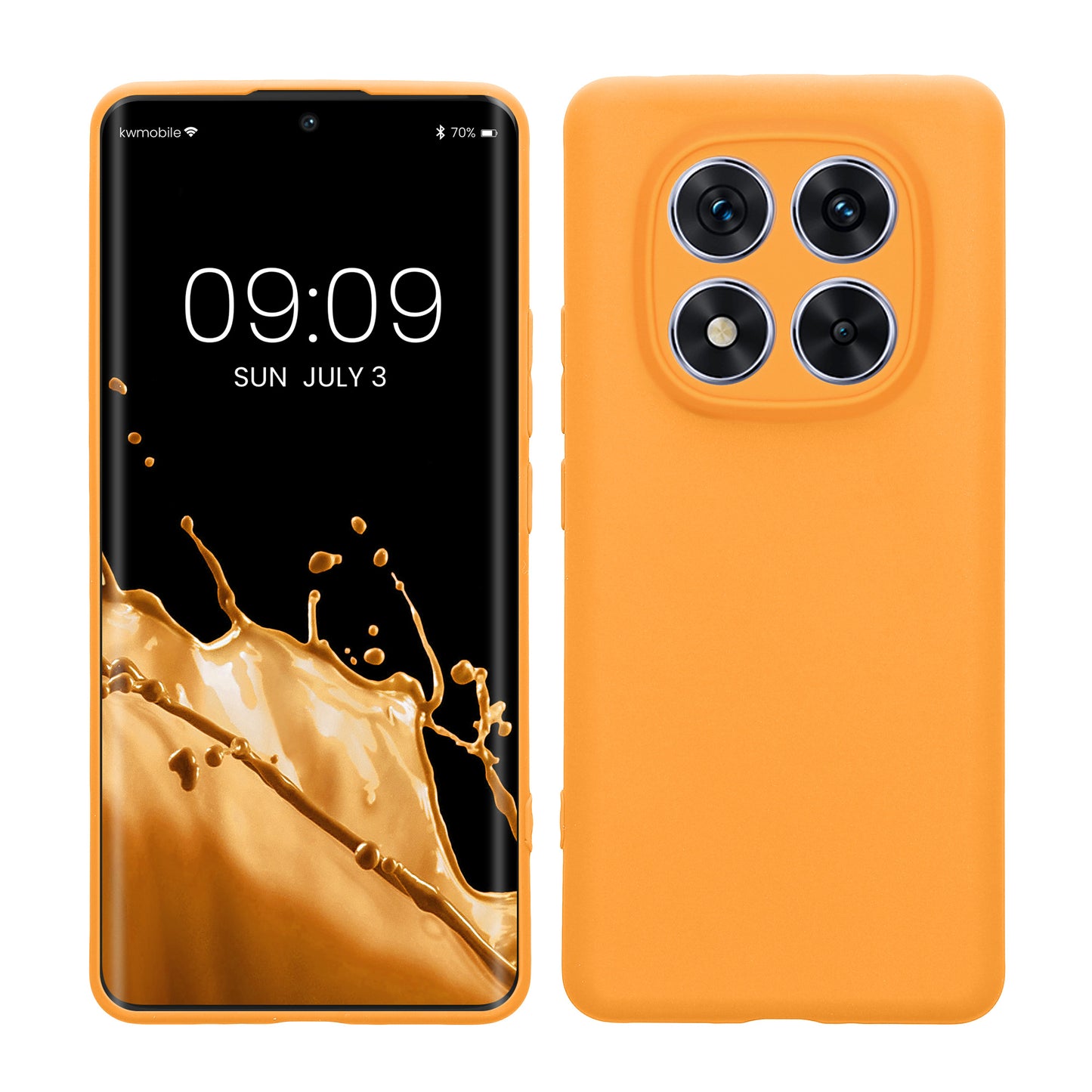 kwmobile Handyhülle kompatibel mit Xiaomi Redmi Note 14 Pro 5G / Poco X7 Hülle - Handy Case aus weichem Silikon in Fruity Orange Fruity Orange  