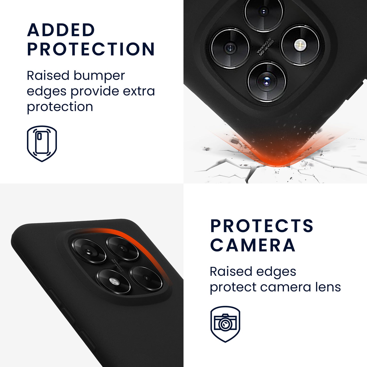 kwmobile Phone Case for Xiaomi Redmi Note 14 Pro 5G / Redmi Note 14 Pro+ 5G / Poco X7 Case - Silicone - Wireless Charging - Protective Cover