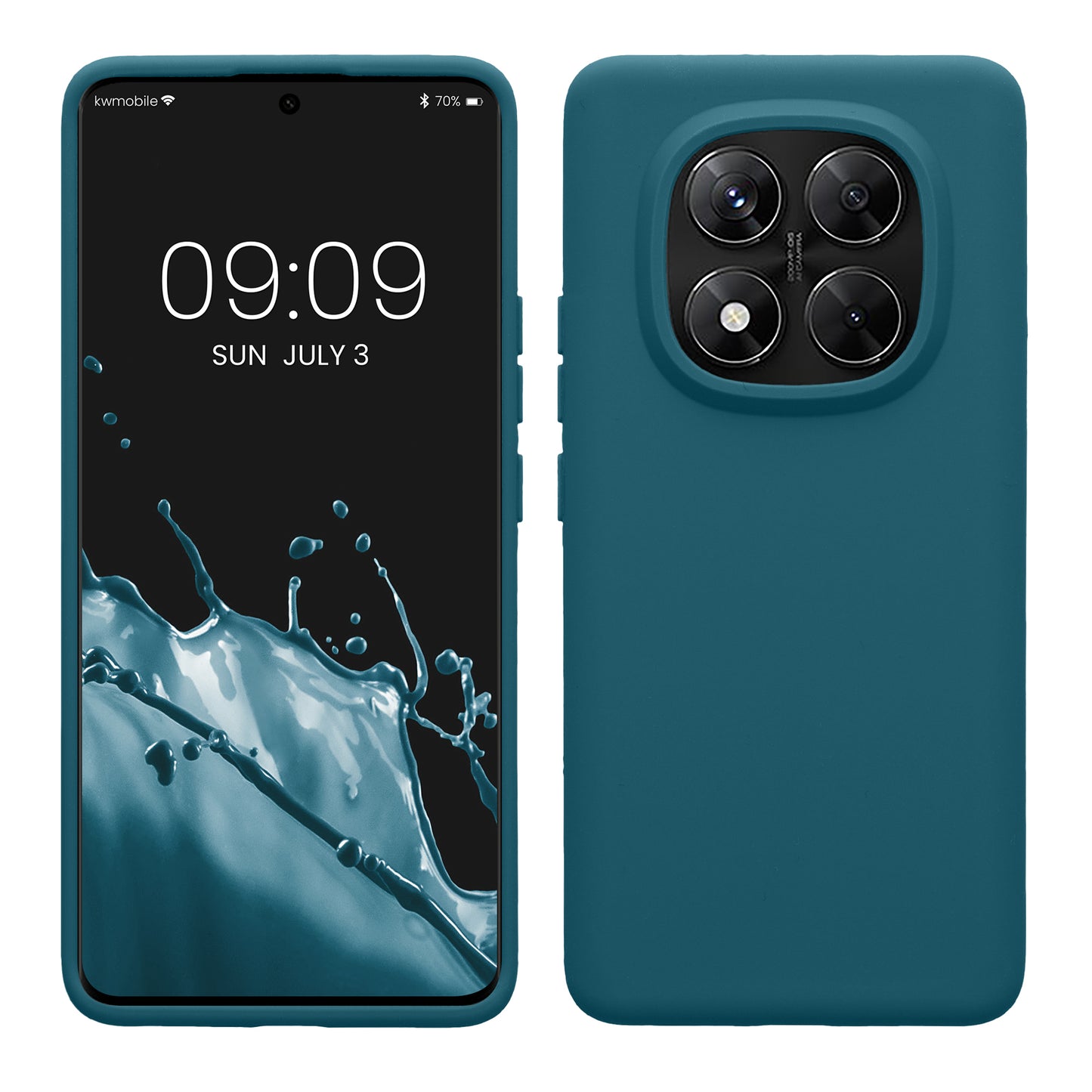 kwmobile Hülle kompatibel mit Xiaomi Redmi Note 14 Pro 5G / Redmi Note 14 Pro+ 5G / Poco X7 Hülle - Silikon Handy Case - Handyhülle weiche Oberfläche - kabelloses Laden - Petrol matt Petrol matt  
