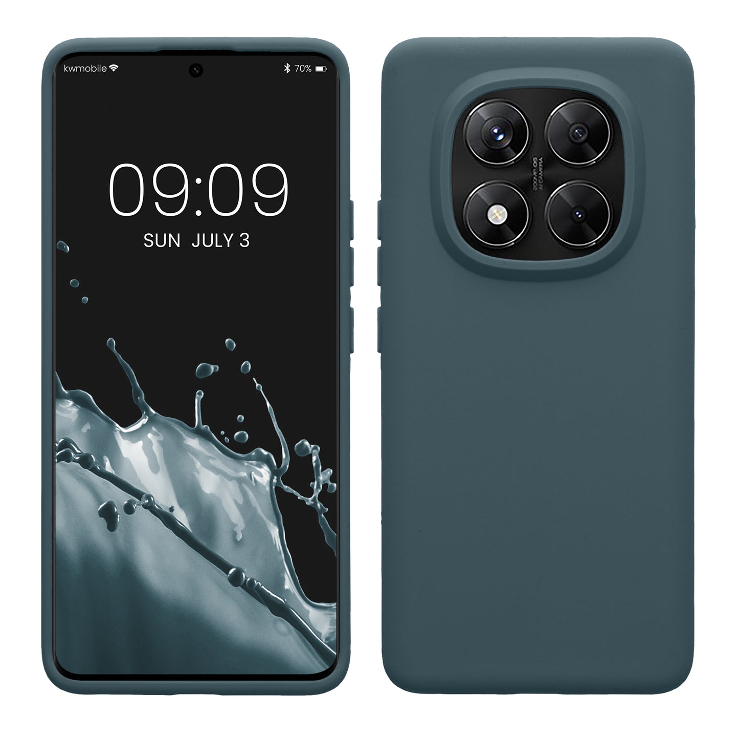 kwmobile Hülle kompatibel mit Xiaomi Redmi Note 14 Pro 5G / Redmi Note 14 Pro+ 5G / Poco X7 Hülle - Silikon Handy Case - Handyhülle weiche Oberfläche - kabelloses Laden - Dunkler Schiefer Dunkler Schiefer  