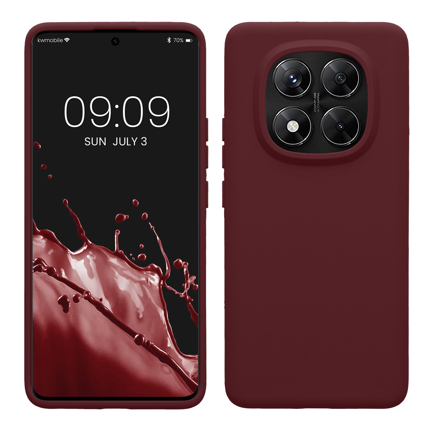 kwmobile Hülle kompatibel mit Xiaomi Redmi Note 14 Pro 5G / Redmi Note 14 Pro+ 5G / Poco X7 Hülle - Silikon Handy Case - Handyhülle weiche Oberfläche - kabelloses Laden - Bordeaux Violett Bordeaux Violett  