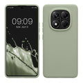 kwmobile Hülle kompatibel mit Xiaomi Redmi Note 14 Pro 5G / Redmi Note 14 Pro+ 5G / Poco X7 Hülle - Silikon Handy Case - Handyhülle weiche Oberfläche - kabelloses Laden - Graugrün Graugrün  