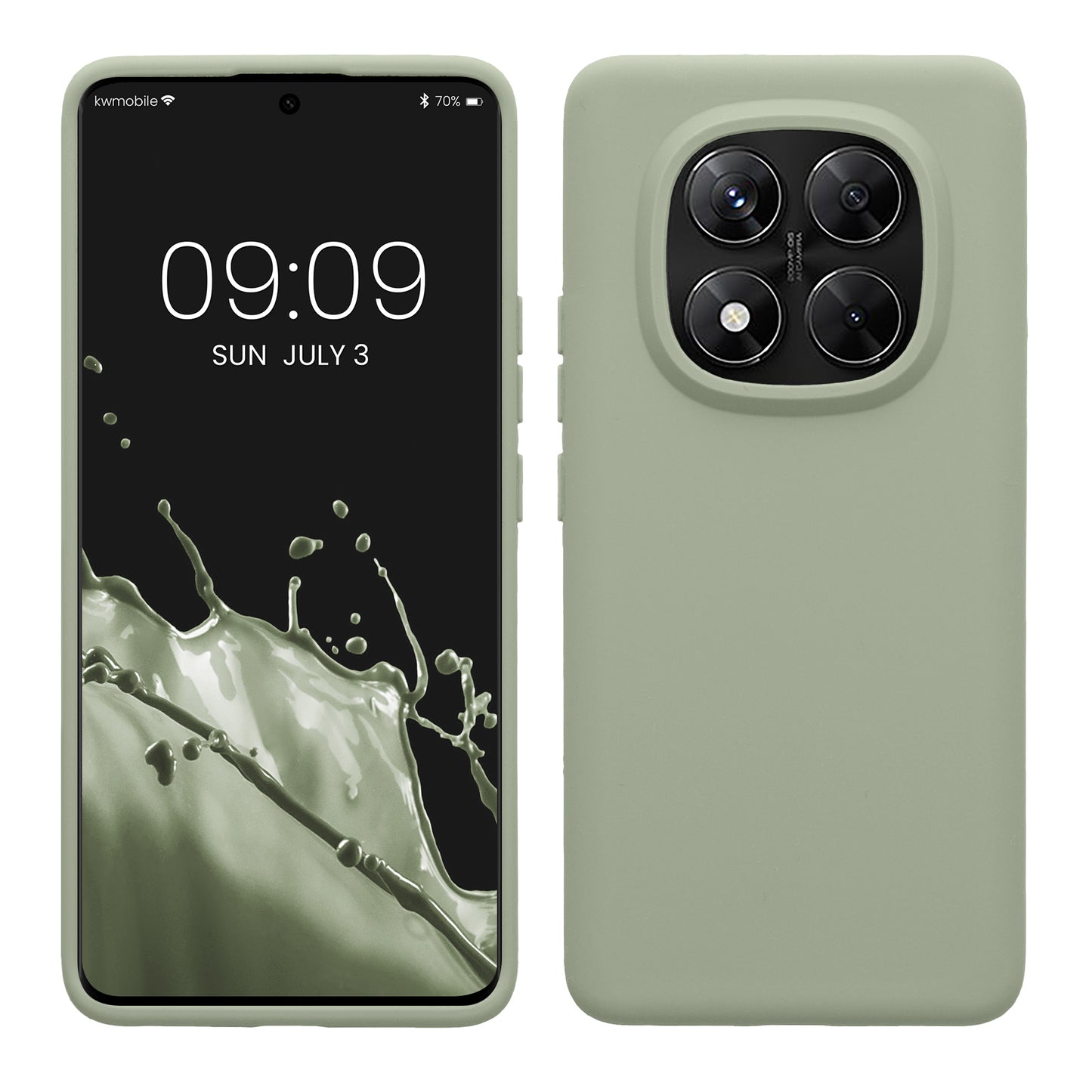kwmobile Hülle kompatibel mit Xiaomi Redmi Note 14 Pro 5G / Redmi Note 14 Pro+ 5G / Poco X7 Hülle - Silikon Handy Case - Handyhülle weiche Oberfläche - kabelloses Laden - Graugrün Graugrün  