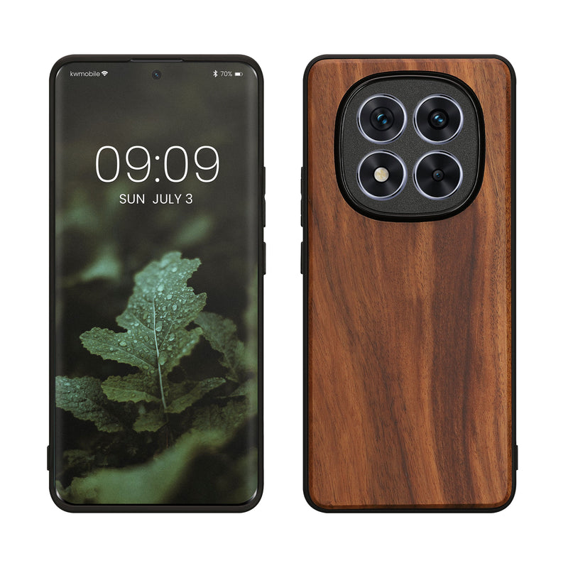 kwmobile Hülle kompatibel mit Xiaomi Redmi Note 14 Pro+ 5G / Redmi Note 14 Pro Plus 5G Hülle - Holz Case - stoßfestes Handy Cover - TPU Handyhülle in Vintage Braun Braun Vintage Braun  