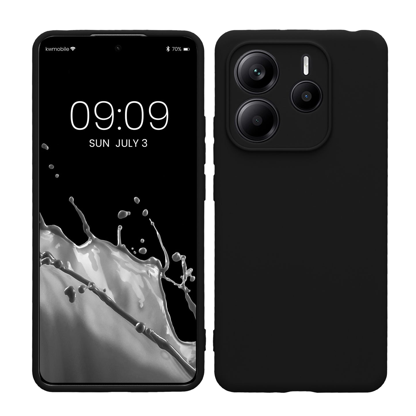 kwmobile Handyhülle kompatibel mit Xiaomi Redmi Note 14 5G (Nicht für 4G) Hülle - Handy Case aus weichem Silikon in Schwarz matt Schwarz matt  