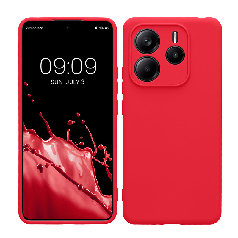 kwmobile Handyhülle kompatibel mit Xiaomi Redmi Note 14 5G (Nicht für 4G) Hülle - Handy Case aus weichem Silikon in Neon Pink Neon Pink  