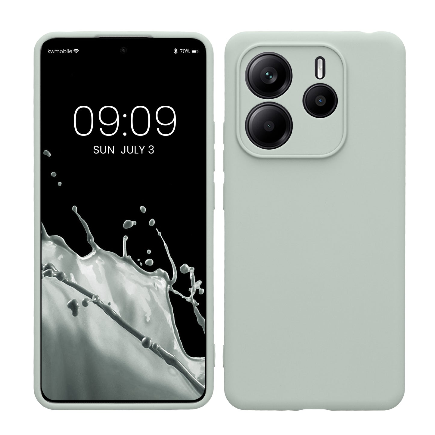 kwmobile Handyhülle kompatibel mit Xiaomi Redmi Note 14 5G (Nicht für 4G) Hülle - Handy Case aus weichem Silikon in Cool Mint Cool Mint  