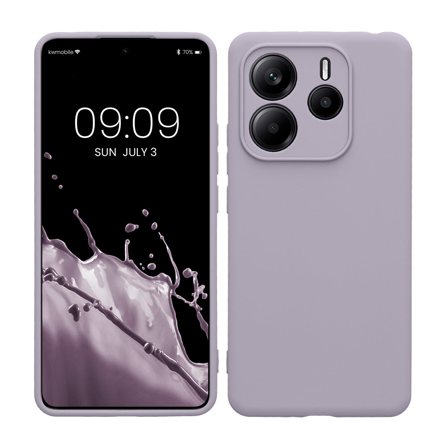 kwmobile Handyhülle kompatibel mit Xiaomi Redmi Note 14 5G (Nicht für 4G) Hülle - Handy Case aus weichem Silikon in Lavendel Lavendel  