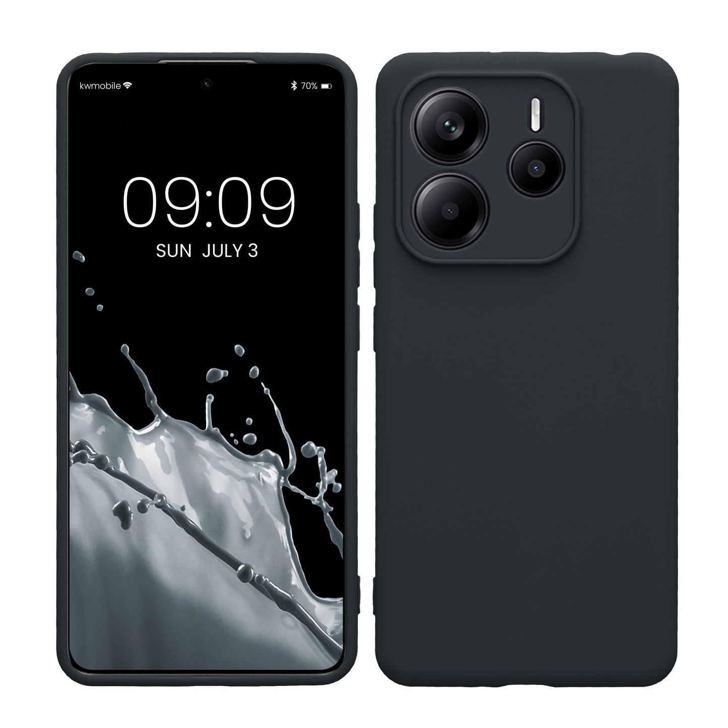 kwmobile Handyhülle kompatibel mit Xiaomi Redmi Note 14 5G (Nicht für 4G) Hülle - Handy Case aus weichem Silikon in Heidelbeerblau Heidelbeerblau  