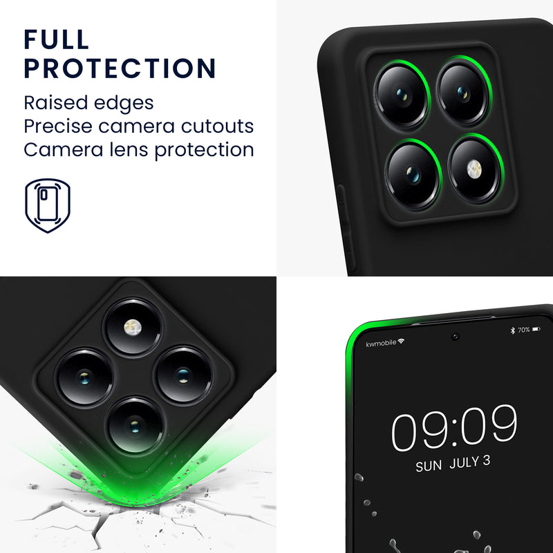 kwmobile Phone Case for Xiaomi 14T - Soft Silicone Phone Cover - Protective Case