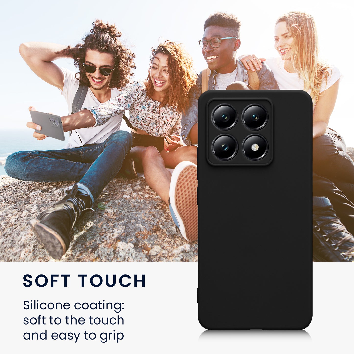 kwmobile Phone Case for Xiaomi 14T - Soft Silicone Phone Cover - Protective Case