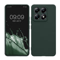 kwmobile Handyhülle kompatibel mit Xiaomi 14T Hülle - Handy Case aus weichem Silikon in Moosgrün Moosgrün  