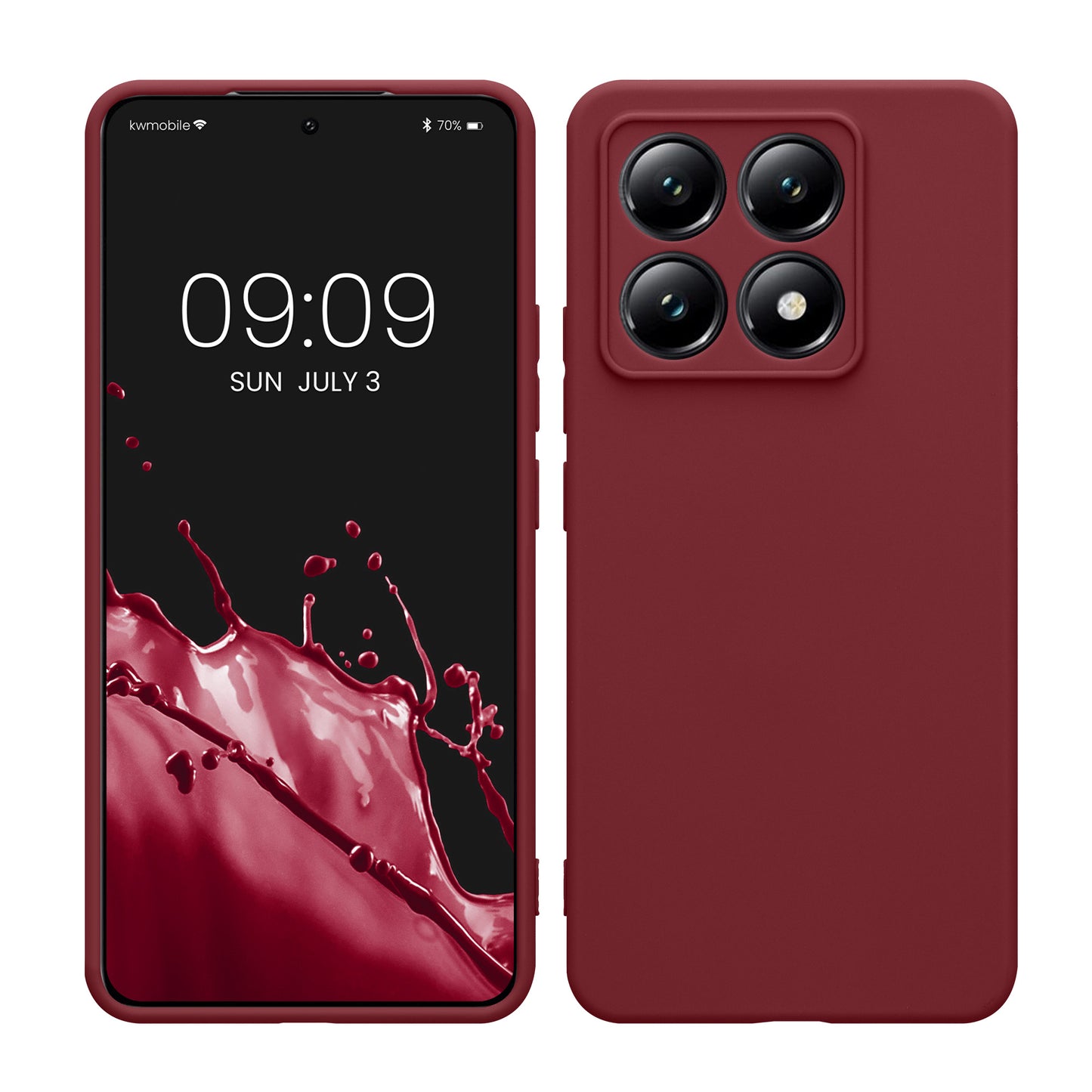 kwmobile Handyhülle kompatibel mit Xiaomi 14T Hülle - Handy Case aus weichem Silikon in Bordeaux Violett Bordeaux Violett  