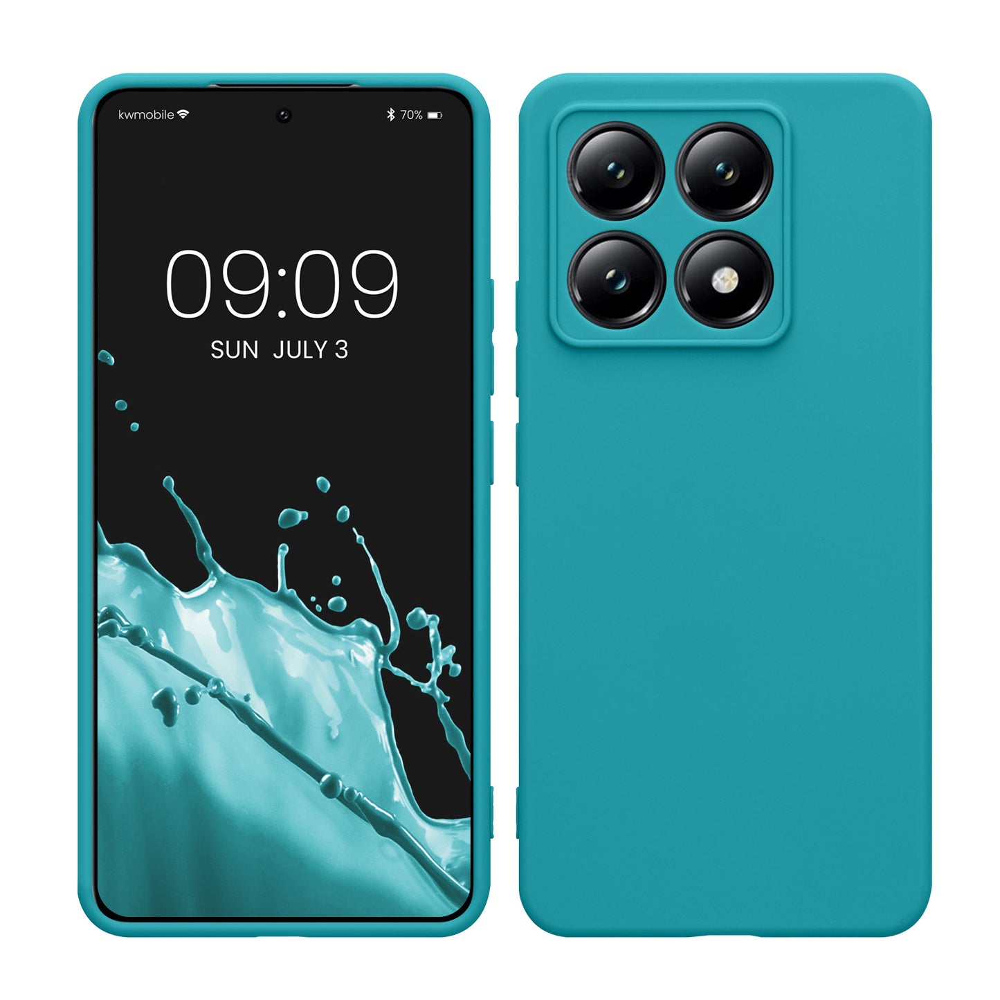 kwmobile Handyhülle kompatibel mit Xiaomi 14T Hülle - Handy Case aus weichem Silikon in Petrol matt Petrol matt  