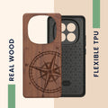 kwmobile Case Compatible with Xiaomi Redmi Note 14 Pro+ 5G / Redmi Note 14 Pro Plus 5G - Phone Cover - TPU Phone Case Compass Vintage