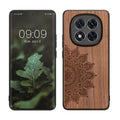 kwmobile Hülle kompatibel mit Xiaomi Redmi Note 14 Pro+ 5G / Redmi Note 14 Pro Plus 5G Hülle - Holz Case - Handy Cover - TPU Handyhülle in Dunkelbraun Aufgehende Sonne Dunkelbraun  [dsg02]