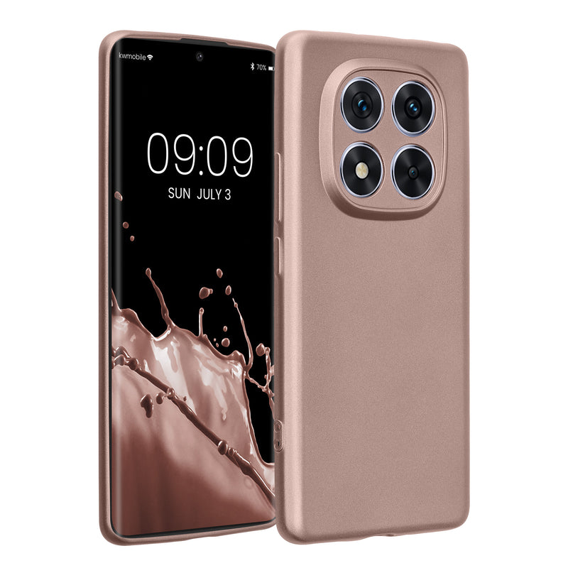 kwmobile Handyhülle kompatibel mit Xiaomi Redmi Note 14 Pro 5G / Poco X7 Hülle - weiche Silikon Case metallisch schimmernd in Metallic Arctic Berry Metallic Arctic Berry  