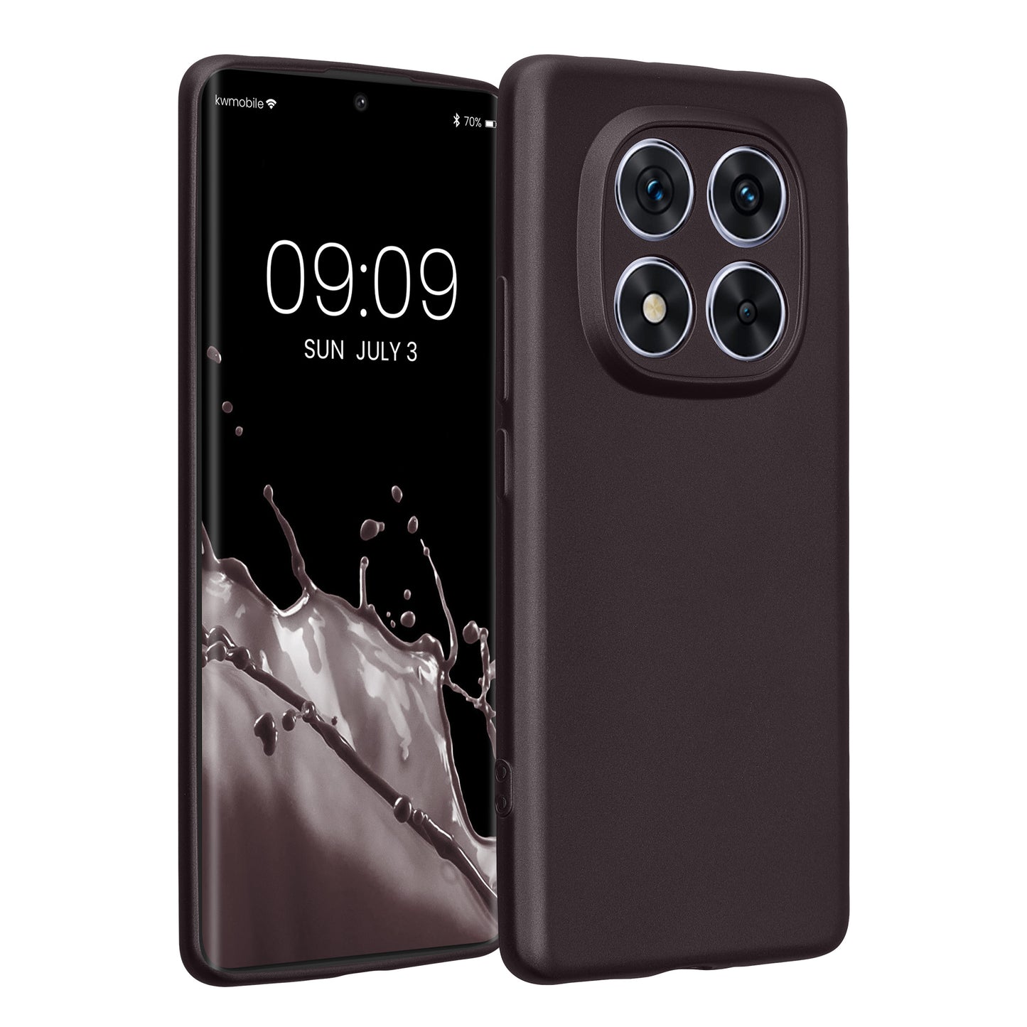 kwmobile Handyhülle kompatibel mit Xiaomi Redmi Note 14 Pro 5G / Poco X7 Hülle - weiche Silikon Case metallisch schimmernd in Metallic Brombeere Metallic Brombeere  