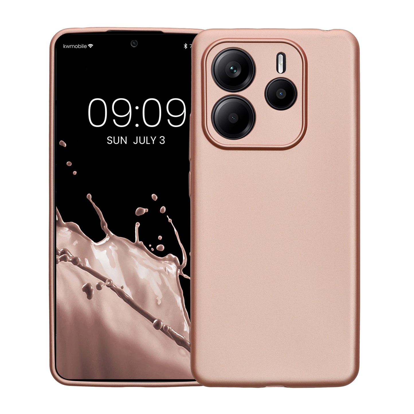 kwmobile Phone Case for Xiaomi Redmi Note 14 5G (Not for 4G) Cover - Soft Silicone Case Metallic Shimmer - Protective Cover