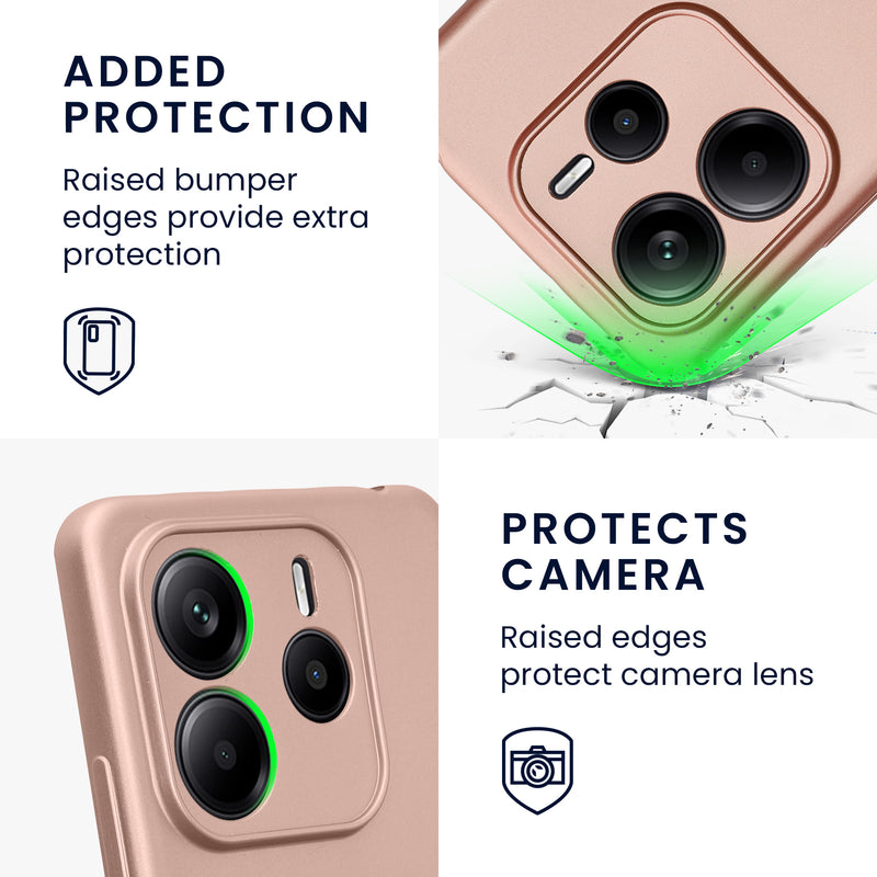 kwmobile Phone Case for Xiaomi Redmi Note 14 5G (Not for 4G) Cover - Soft Silicone Case Metallic Shimmer - Protective Cover