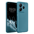 kwmobile Handyhülle kompatibel mit Xiaomi Redmi Note 14 5G (Nicht für 4G) Hülle - weiche Silikon Case metallisch schimmernd in Metallic Karibikblau Metallic Karibikblau  