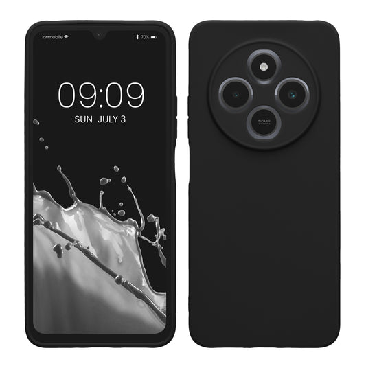 kwmobile Handyhülle kompatibel mit Xiaomi Redmi 14C / Poco C75 Hülle - Handy Case aus weichem Silikon in Schwarz matt Schwarz matt  