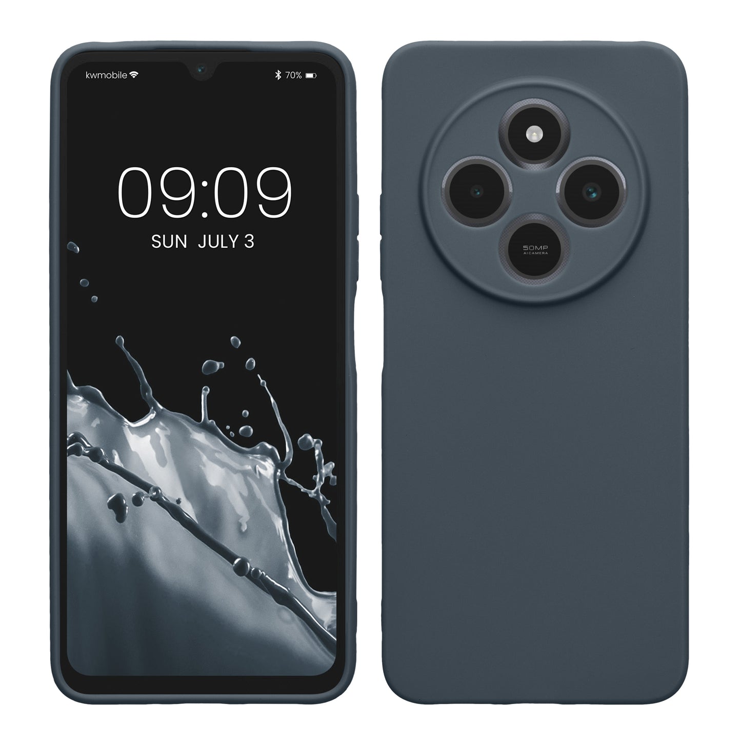kwmobile Handyhülle kompatibel mit Xiaomi Redmi 14C / Poco C75 Hülle - Handy Case aus weichem Silikon in Dunkler Schiefer Dunkler Schiefer  