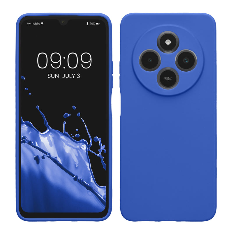 kwmobile Handyhülle kompatibel mit Xiaomi Redmi 14C / Poco C75 Hülle - Handy Case aus weichem Silikon in Baltik Blau Baltik Blau  