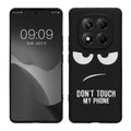kwmobile Hülle kompatibel mit Xiaomi Redmi Note 14 Pro 5G / Poco X7 - Handyhülle Silikon Case - Don't touch my Phone Weiß Schwarz Weiß  [dsg01]