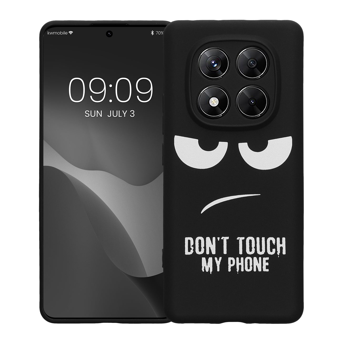 kwmobile Case Compatible with Xiaomi Redmi Note 14 Pro 5G / Poco X7 - Silicone Phone Case - Don't touch my Phone