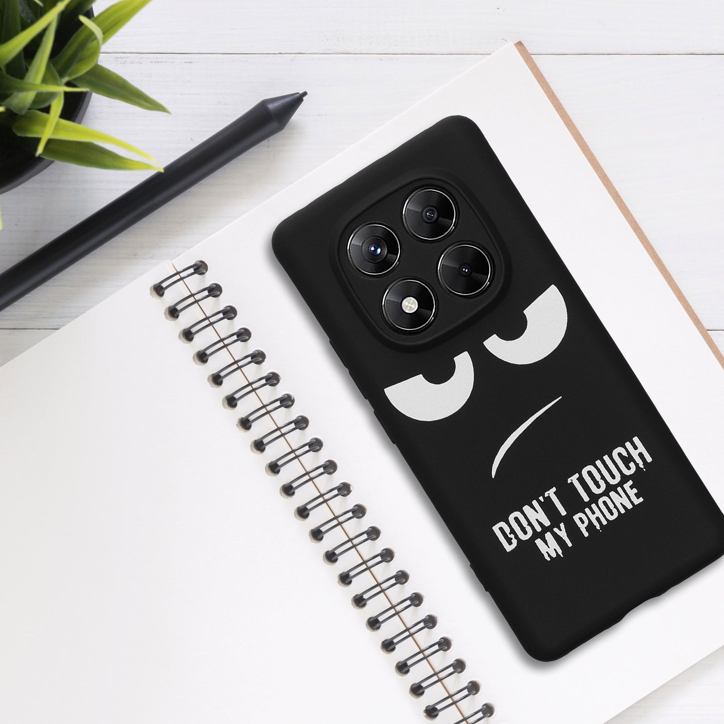 kwmobile Case Compatible with Xiaomi Redmi Note 14 Pro 5G / Poco X7 - Silicone Phone Case - Don't touch my Phone