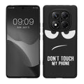kwmobile Hülle kompatibel mit Xiaomi Redmi Note 14 Pro 4G - Handyhülle Silikon Case - Don't touch my Phone Weiß Schwarz Weiß  [dsg01]