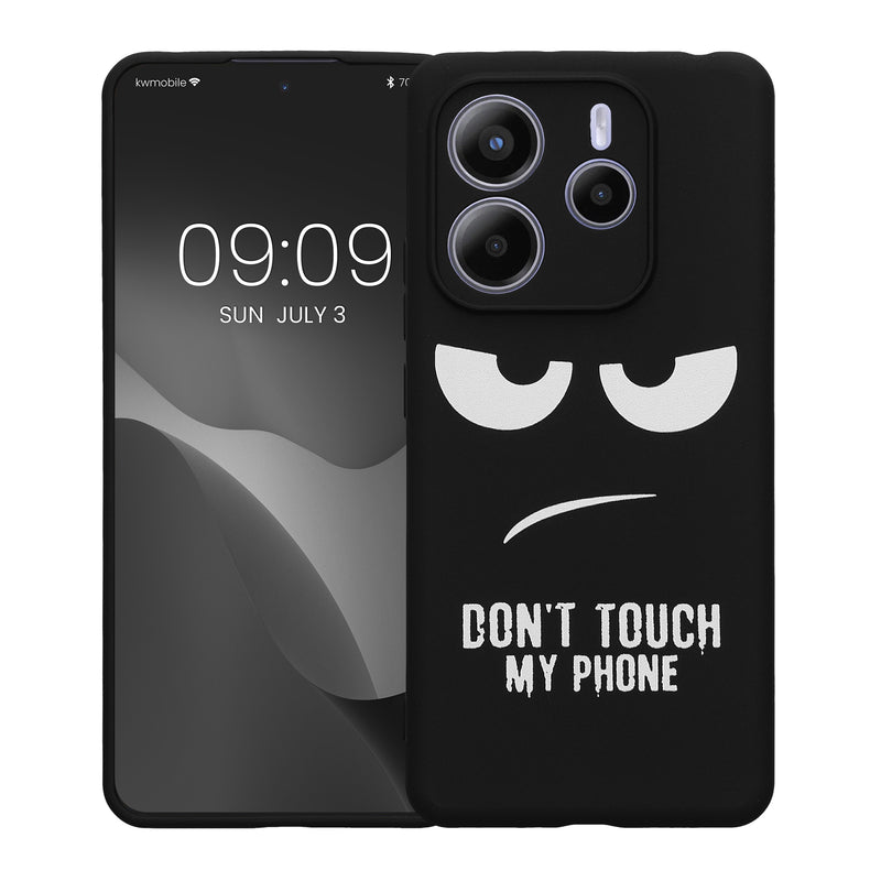 kwmobile Case Compatible with Xiaomi Redmi Note 14 5G (Not for 4G) - Silicone Phone Cover - Don't touch my Phone